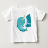Narwhal 1. Geburtstag Baby T-shirt (Vorderseite)