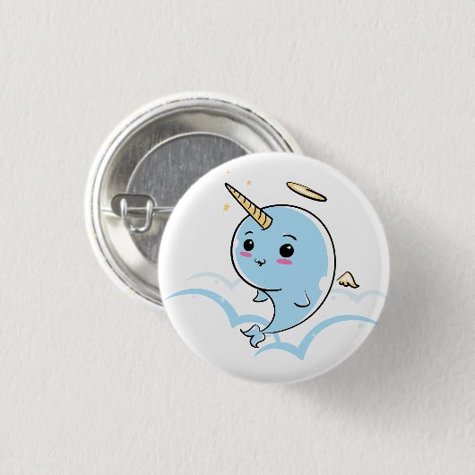 Narwhal Angel Süsse Button (Vorne & Hinten)