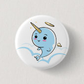Narwhal Angel Süsse Button (Vorderseite)