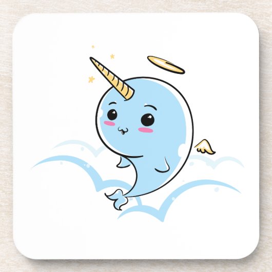 Narwhal Angel Süsse Getränkeuntersetzer (Vorderseite)