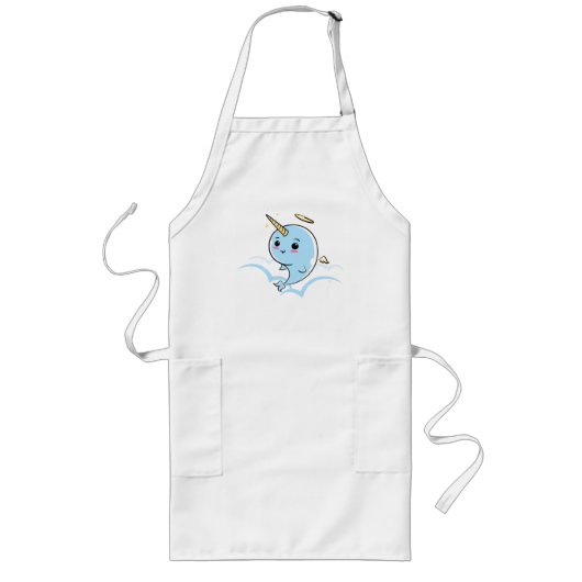 Narwhal Angel Süsse Lange Schürze (Vorne)