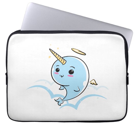 Narwhal Angel Süsse Laptopschutzhülle (Vorderseite)