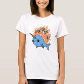 Narwhal Angry Skulls & Flames T-Shirt (Vorderseite)