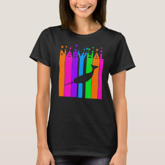 Narwhal Animal Rainbow Buble mit Silhouette T-Shirt