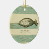 Narwhal Antique Whale Aquarellmalerei Keramik Ornament (Rechts)