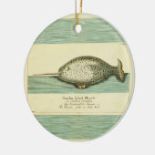Narwhal Antique Whale Aquarellmalerei Keramik Ornament (Links)