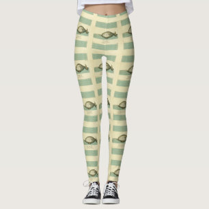Narwhal Antique Whale Aquarellmalerei Leggings