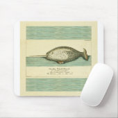 Narwhal Antique Whale Aquarellmalerei Mousepad (Mit Mouse)