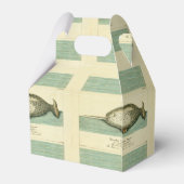 Narwhal Antique Whale Watercolor Wissenschaftliche Geschenkschachtel (Rückseite)