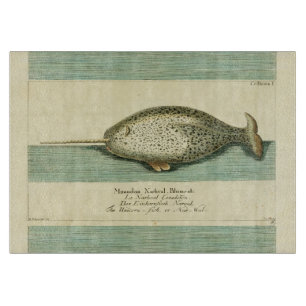 Narwhal Antique Whale Watercolor Wissenschaftliche Schneidebrett