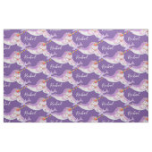 Narwhal Aquarellkunst lila individuelle Name Stoff (Fat Quarter (45,7 x 55,9 cm))