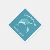 Narwhal Baby Duwer Yellow Gender Neutral Wal Serviette (Ecke)