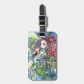 Narwhal Baby halten - Meerjungfrau-Kunst Gepäckanhänger (Vorderseite vertikal)