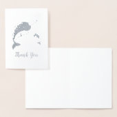 Narwhal Baby Shower Blue Boy Whale Folienkarte (Anzeige)