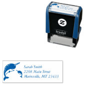 Narwhal Baby Shower Blue Boy Whale Permastempel (Beispiel)