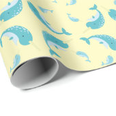 Narwhal Baby Shower Geschenkpapier (Rolleneckpunkt)