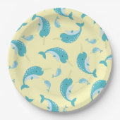 Narwhal Baby Shower Pappteller (Vorderseite)