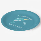 Narwhal Baby Shower Pappteller (Schrägansicht)