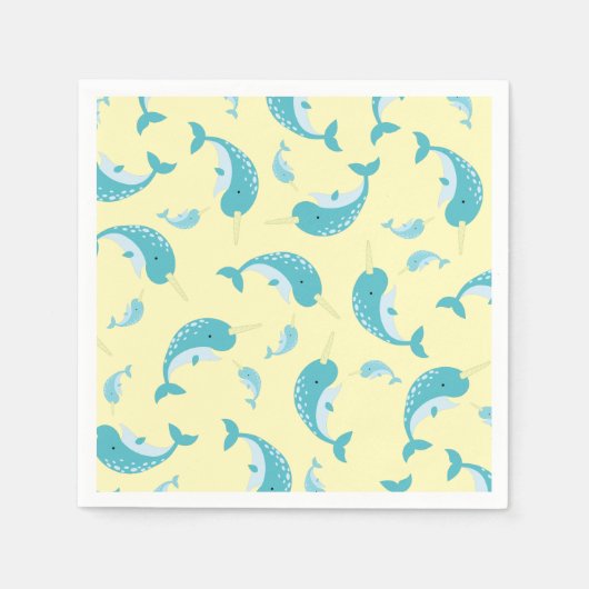 Narwhal Baby Shower Serviette (Vorderseite)