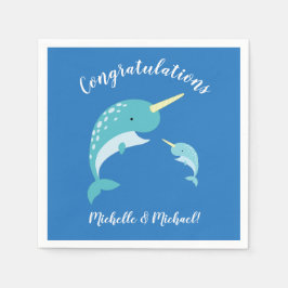 Narwhal Baby Shower Serviette