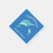 Narwhal Baby Shower Serviette (Ecke)