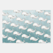 Narwhal Beluga Wale unter dem tiefblauen Ozean Geschenkpapier Set (Vorderseite 2)