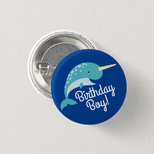 Narwhal Birthday Party Button (Vorne & Hinten)