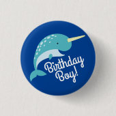 Narwhal Birthday Party Button (Vorderseite)