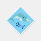 Narwhal Birthday Party Serviette (Ecke)