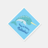 Narwhal Birthday Party Serviette (Ecke)