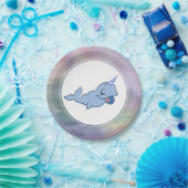 Narwhal Blue | Adorable Baby Kawaii Ocean Shower Pappteller (Party)