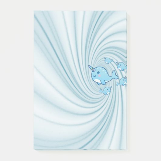 Narwhal Blue Post-it Klebezettel (Vorderseite)