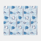 Narwhal Blue Snowflake Pattern Fleecedecke (Vorderseite (Horizontal))