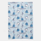 Narwhal Blue Snowflake Pattern Geschirrtuch (Vertikal)