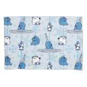 Narwhal Blue Snowflake Pattern Kissenbezug (Vorderseite)