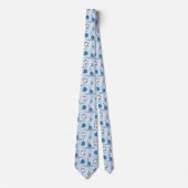 Narwhal Blue Snowflake Pattern Krawatte (Vorderseite)