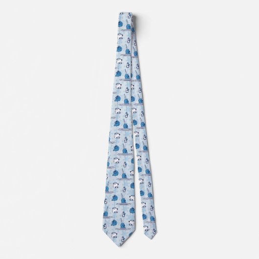 Narwhal Blue Snowflake Pattern Krawatte (Vorderseite)