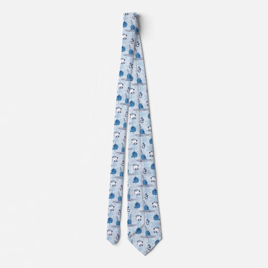 Narwhal Blue Snowflake Pattern Krawatte (Rückseite)