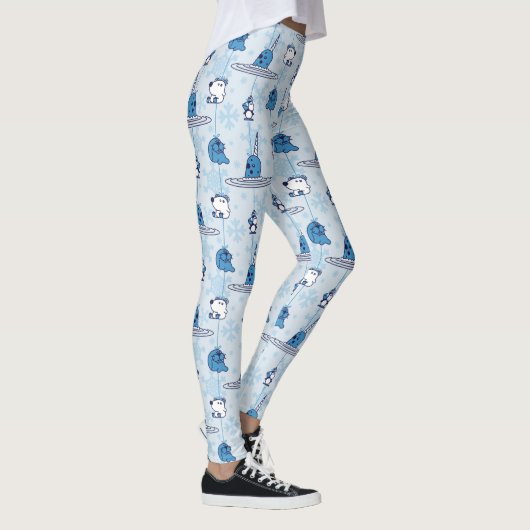 Narwhal Blue Snowflake Pattern Leggings (Rechts)