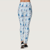 Narwhal Blue Snowflake Pattern Leggings (Rückseite)