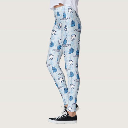Narwhal Blue Snowflake Pattern Leggings (Links)