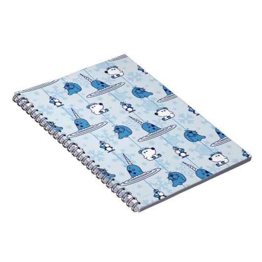 Narwhal Blue Snowflake Pattern Notizblock (Rechte Seite)