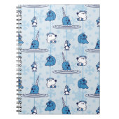 Narwhal Blue Snowflake Pattern Notizblock (Vorderseite)
