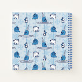 Narwhal Blue Snowflake Pattern Notizblock (Rückseite)