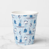 Narwhal Blue Snowflake Pattern Pappbecher (Rückseite)