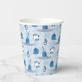 Narwhal Blue Snowflake Pattern Pappbecher (Links)