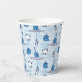 Narwhal Blue Snowflake Pattern Pappbecher (Vorderseite)