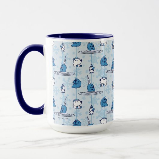 Narwhal Blue Snowflake Pattern Tasse (Links)