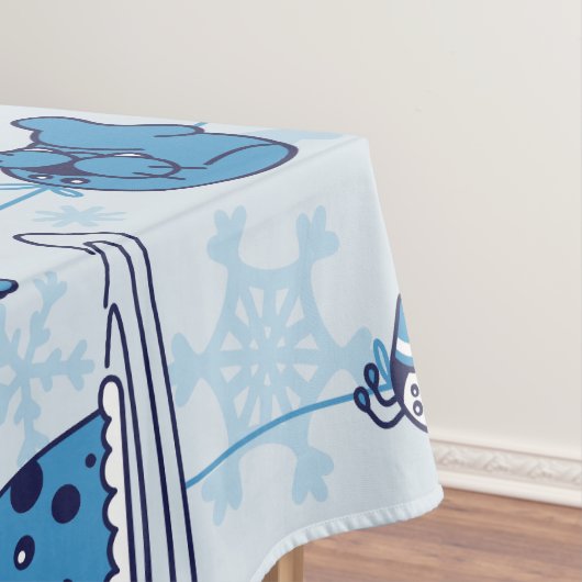 Narwhal Blue Snowflake Pattern Tischdecke (Beispiel)