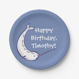Narwhal Custom Birthday Party Paper Teller